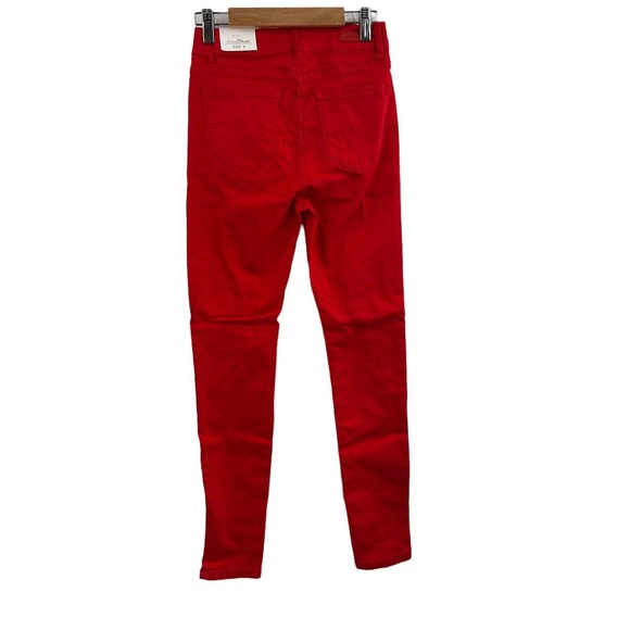 Vince Blue Co Red Distressed High Rise Skinny Jean Size 3 New - Picture 3 of 5